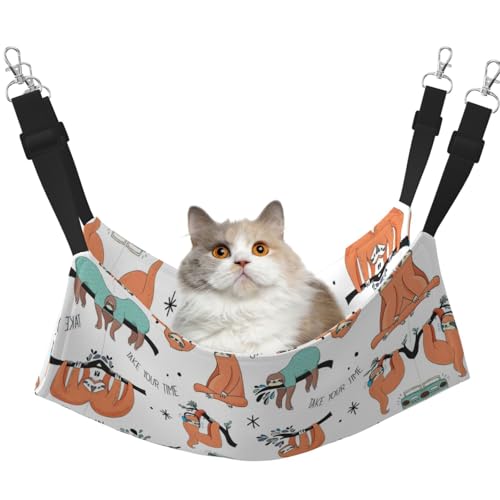 Hhwwtye Katzenbett mit lustigem Faultier-Musikmotiv, freistehendes Katzenbett für drinnen und draußen, einfache Montage Hhwwtye Katzenbett mit lustigem Faultier-Musikmotiv, freistehendes Katzenbett für drinnen und draußen, einfache Montage von Hhwwtye