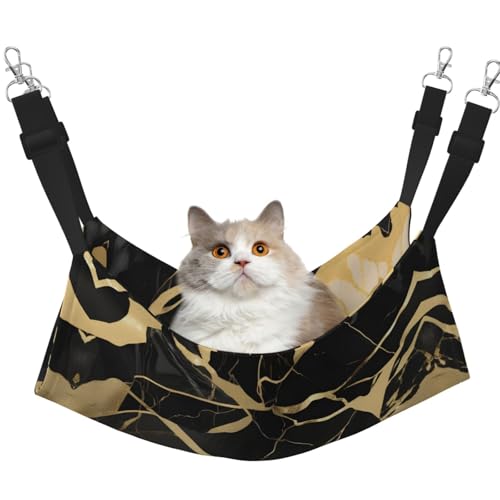 Hhwwtye Katzenbett mit schwarzer Marmorstruktur, goldfarben, freistehendes Katzenbett für drinnen und draußen, einfache Montage Hhwwtye Katzenbett mit schwarzer Marmorstruktur, goldfarben, freistehendes Katzenbett für drinnen und draußen, einfache Montage von Hhwwtye