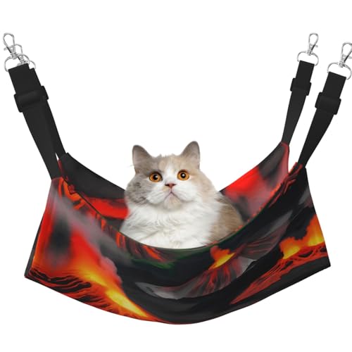 Hhwwtye Kilauea Volcanos Katzenbett-Hängematte, freistehendes Katzenbett für drinnen und draußen, einfache Montage Hhwwtye Kilauea Volcanos Katzenbett-Hängematte, freistehendes Katzenbett für drinnen und draußen, einfache Montage von Hhwwtye