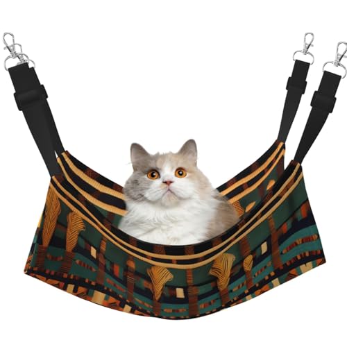 Hhwwtye Klassische afrikanische gewebte Katzenbett-Hängematte, freistehendes Katzenbett für drinnen und draußen, einfache Montage Hhwwtye Klassische afrikanische gewebte Katzenbett-Hängematte, freistehendes Katzenbett für drinnen und draußen, einfache Montage von Hhwwtye