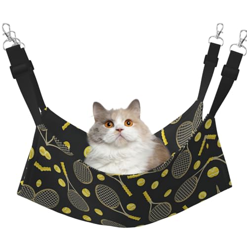 Hhwwtye Lustige Katzenbett-Hängematte für Tennisschläger und Tennisbälle, freistehendes Katzenbett für drinnen und draußen, einfache Montage Hhwwtye Lustige Katzenbett-Hängematte für Tennisschläger und Tennisbälle, freistehendes Katzenbett für drinnen und draußen, einfache Montage von Hhwwtye