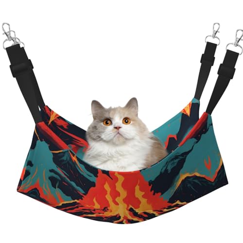 Hhwwtye Volcano Katzenbett-Hängematte, freistehendes Katzenbett für drinnen und draußen, einfache Montage Hhwwtye Volcano Katzenbett-Hängematte, freistehendes Katzenbett für drinnen und draußen, einfache Montage von Hhwwtye