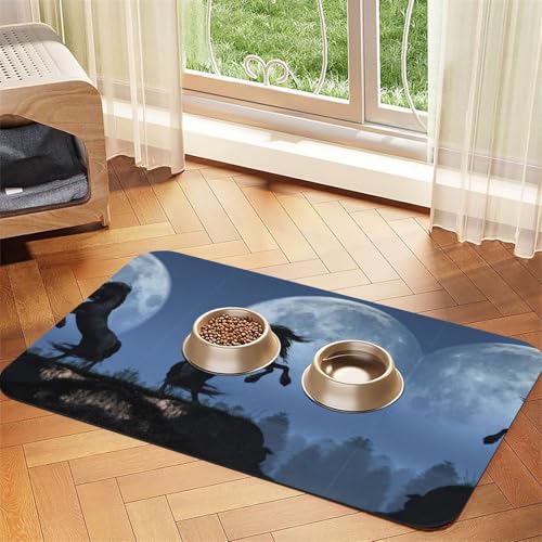 Moon Horse Printing Pet Absorbent Tablecloth Special Pad For Pet Bowls, Rollable For Storage, Ideal For Pet Bowls Moon Horse Printing Pet Absorbent Tablecloth Special Pad For Pet Bowls, Rollable For Storage, Ideal For Pet Bowls von Hhwwtye