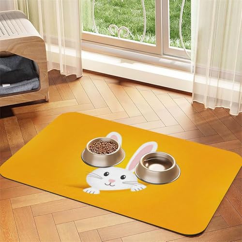 Osterhasen-Eier, Frühlingsblumen-Hasen-Druck, saugfähige Tischdecke, spezielles Pad für Futternäpfe, rollbar zur Aufbewahrung, ideal für Futternäpfe Osterhasen-Eier, Frühlingsblumen-Hasen-Druck, saugfähige Tischdecke, spezielles Pad für Futternäpfe, rollbar zur Aufbewahrung, ideal für Futternäpfe von Hhwwtye