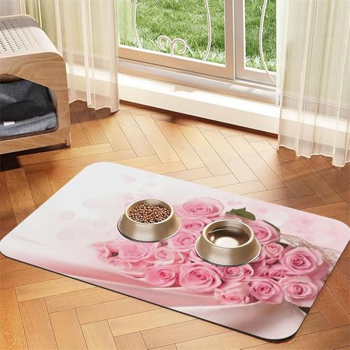 Pink Rose 3 Printing Pet Absorbent Tablecloth Special Pad For Pet Bowls, Rollable For Storage, Ideal For Pet Bowls Pink Rose 3 Printing Pet Absorbent Tablecloth Special Pad For Pet Bowls, Rollable For Storage, Ideal For Pet Bowls von Hhwwtye
