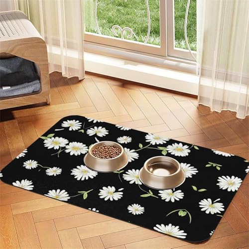 Saugfähige Tischdecke, Gänseblümchen-Druck, spezielles Pad für Futternäpfe, rollbar zur Aufbewahrung, ideal für Futternäpfe Saugfähige Tischdecke, Gänseblümchen-Druck, spezielles Pad für Futternäpfe, rollbar zur Aufbewahrung, ideal für Futternäpfe von Hhwwtye