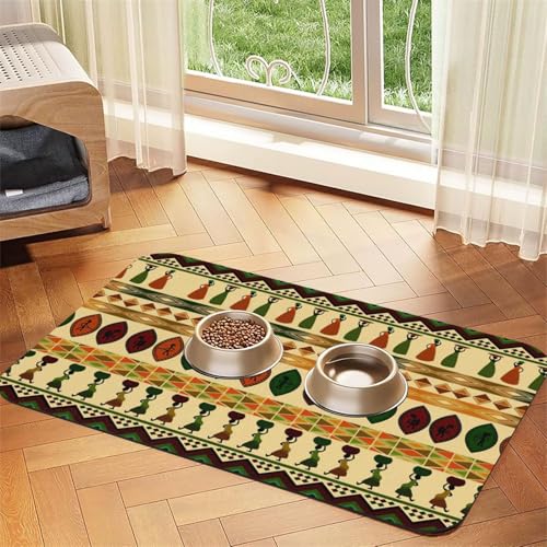 Saugfähige Tischdecke im Bohemia-Stil, traditionelles afrikanisches Muster, spezielles Pad für Futternäpfe, rollbar zur Aufbewahrung, ideal für Futternäpfe Saugfähige Tischdecke im Bohemia-Stil, traditionelles afrikanisches Muster, spezielles Pad für Futternäpfe, rollbar zur Aufbewahrung, ideal für Futternäpfe von Hhwwtye