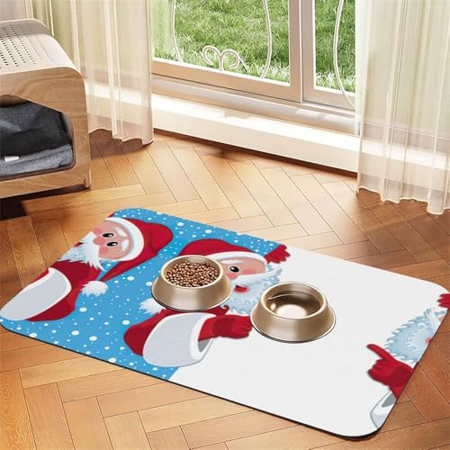 Saugfähige Tischdecke mit Weihnachtsmann4-Motiv, spezielles Pad für Futternäpfe, rollbar zur Aufbewahrung, ideal für Futternäpfe Saugfähige Tischdecke mit Weihnachtsmann4-Motiv, spezielles Pad für Futternäpfe, rollbar zur Aufbewahrung, ideal für Futternäpfe von Hhwwtye