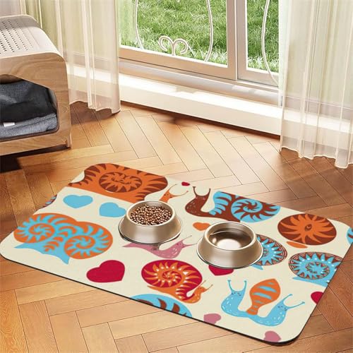 Saugfähige Tischdecke mit niedlichem Schnecken-Druck, spezielles Pad für Futternäpfe, rollbar zur Aufbewahrung, ideal für Futternäpfe Saugfähige Tischdecke mit niedlichem Schnecken-Druck, spezielles Pad für Futternäpfe, rollbar zur Aufbewahrung, ideal für Futternäpfe von Hhwwtye