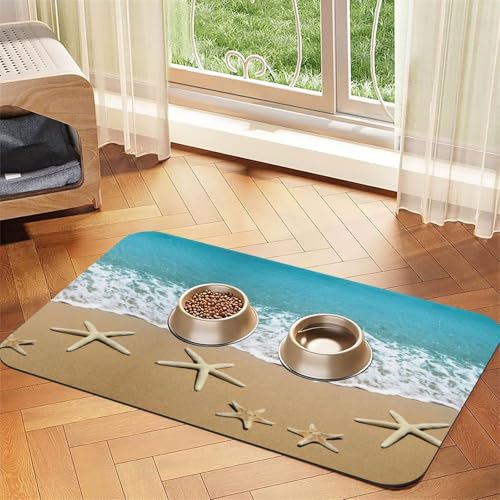 Schöne Seestern am Strand, Sanddruck, saugfähige Tischdecke, spezielles Pad für Futternäpfe, rollbar zur Aufbewahrung, ideal für Futternäpfe Schöne Seestern am Strand, Sanddruck, saugfähige Tischdecke, spezielles Pad für Futternäpfe, rollbar zur Aufbewahrung, ideal für Futternäpfe von Hhwwtye