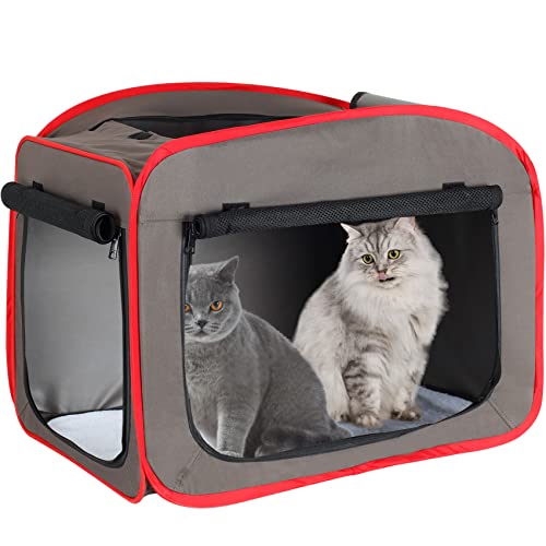 HiCaptain Tragbare Katzentasche, zusammenklappbar, weich, Pop-Up-Katzenhütte für große Katzen und Welpen, ohne Katzentoilette, groß, tragbar, Kaffeebraun von HiCaptain