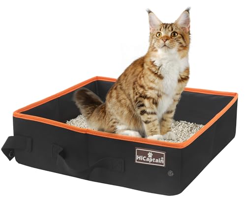 HiCaptain Tragbare Katzentoilette, zusammenklappbare Katzentoilette, wasserdichte Katzentoilette für mittelgroße Katzen und Kätzchen, auslaufsicher, stabil, leicht, Schwarz HiCaptain Tragbare Katzentoilette, zusammenklappbare Katzentoilette, wasserdichte Katzentoilette für mittelgroße Katzen und Kätzchen, auslaufsicher, stabil, leicht, Schwarz von HiCaptain