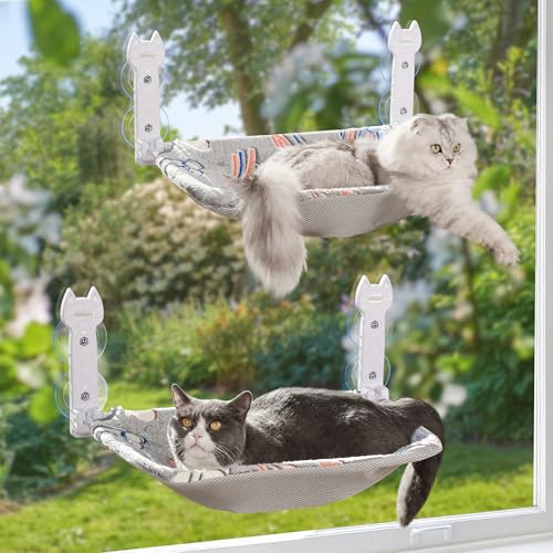 HiPetpy Fensterplätze Katzenbett Fenster Faltbare, Fensterliege für Katzen Hängematte, Groß, 2 Packungen HiPetpy Fensterplätze Katzenbett Fenster Faltbare, Fensterliege für Katzen Hängematte, Groß, 2 Packungen von HiPetpy