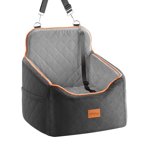 HiPetpy Hundeautositz für kleine Hunde, Booster Autositz für Hunde unter 13,6 kg, erhöhter Haustierautositz mit Sicherheitsleinen, Taschen, rutschfeste Unterseite, perfekt für Vorder- und Rücksitze HiPetpy Hundeautositz für kleine Hunde, Booster Autositz für Hunde unter 13,6 kg, erhöhter Haustierautositz mit Sicherheitsleinen, Taschen, rutschfeste Unterseite, perfekt für Vorder- und Rücksitze von HiPetpy