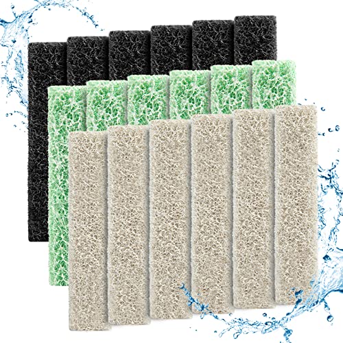HiTauing 18 Count Mixed Pack Filter Pads for aqueon with Ammonia&Carbon&Phosphate Reducer, Fish Tank Filter Pads for QuietFlow LED PRO Model 20 and 75 von HiTauing
