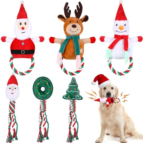Hiboom Hundespielzeug aus Plüsch, quietschend, interaktives Hundespielzeug, robust, für Welpen, gefüllt, Kauspielzeug, weiches Haustierspielzeug, Weihnachtsgeschenke für kleine, mittelgroße und große von Hiboom