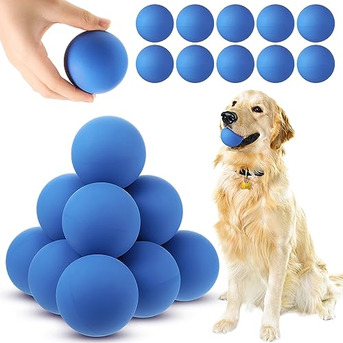 Hiboom Tennisbälle aus Naturkautschuk für Hunde, zum Apportiertraining, 6,1 cm, interaktiv, hohe Sprungkraft und schwimmfähiges Hundespielzeug, Bälle für Park, Strand, Geschenk, Blau, 15 Stück von Hiboom