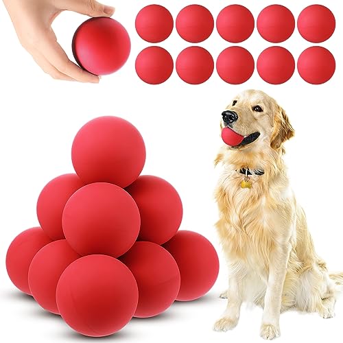 Hiboom Tennisbälle aus Naturkautschuk für Hunde, zum Apportiertraining, 6,1 cm, interaktiv, hohe Sprungkraft und schwimmfähiges Hundespielzeug, Bälle für Park, Strand, Geschenk, Rot, 15 Stück von Hiboom