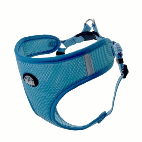 Hicost Hundegeschirr, verstellbare Netz-Haustierweste mit Schnallenverschluss (Blau, L) von Hicost