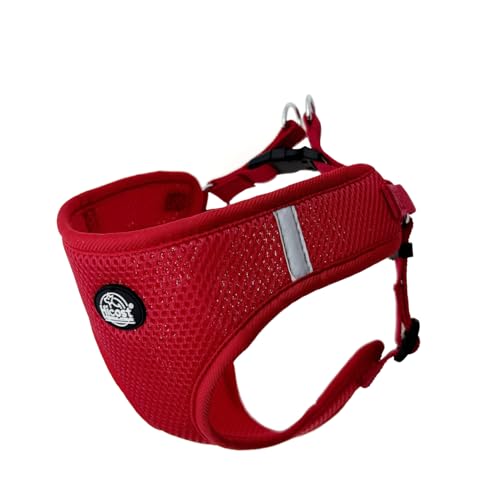 Hicost Hundegeschirr, verstellbares Netzgewebe, Haustierweste mit Schnallenverschluss, Rot, XS Hicost Hundegeschirr, verstellbares Netzgewebe, Haustierweste mit Schnallenverschluss, Rot, XS von Hicost