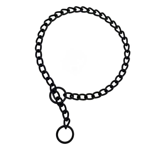 Hicost Schweres Hundehalsband, Metall, verstellbar, wetterfest, Stahllegierung, Halskette für kleine, mittelgroße und große Hunde (XL, Schwarz) von Hicost