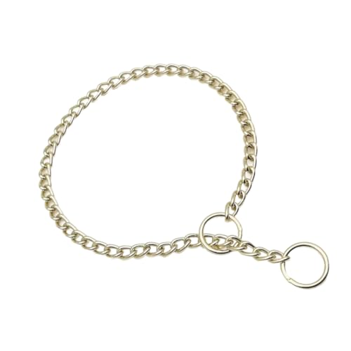 Hicost Schwerketten-Hundehalsband, verstellbar, wetterfest, Stahllegierung, Halskette für kleine, mittelgroße und große Hunde (L, Gold) von Hicost