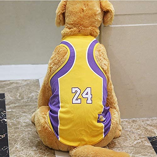 Haustier-T-Shirt, Hundesommerbekleidung, Welpen, Haustierkleidung für Hunde, niedliche weiche Weste, Fußballmannschaft (6XL 65 cm, L, Lakers) von Hididi