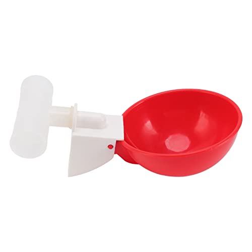 Hidyliu 10 Set Automatische Wassertrinkbecher, Hühnertrinkbecher, Automatischer Wassertrinkbecher, Große Rote Plastikschüssel für Ente, Vogel, Henne (G1/2) von Hidyliu