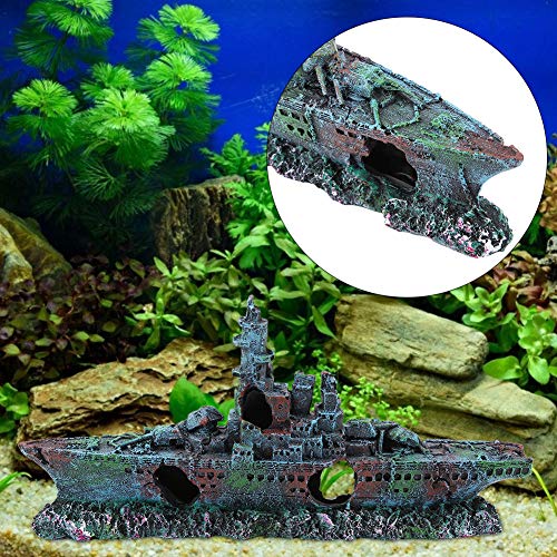 Hidyliu Simuli Aquarium Schiffswrack 24×12×6 Simulation Kunstharz Versteck Boot Fisch Aquarium Ornamente Dekor von Hidyliu