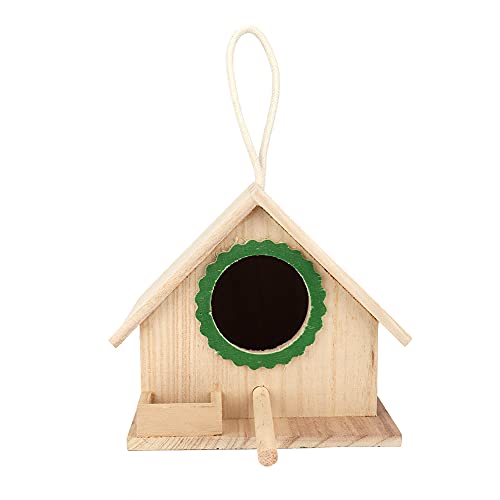 Hidyliu Vogelnest, Vogelhaus, Langlebig, Zum Aufhängen, Vogelnest aus Kiefernholz für Vögel, Futterstation, Ruhestopp (Grün) von Hidyliu