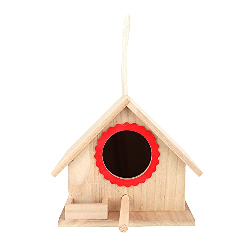 Hidyliu Vogelnest, Vogelhaus, Langlebig, Zum Aufhängen, Vogelnest aus Kiefernholz für Vögel, Futterstation, Ruhestopp (Rot) von Hidyliu