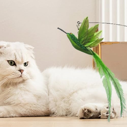 Hiemible Katzenangel - Interaktives Katzenspielzeug | 3 Teile Trainingsspielzeug Mit Saugnapf Gegen Langeweile Und Stress Zur Bewegung Und Sprungübungen von Hiemible