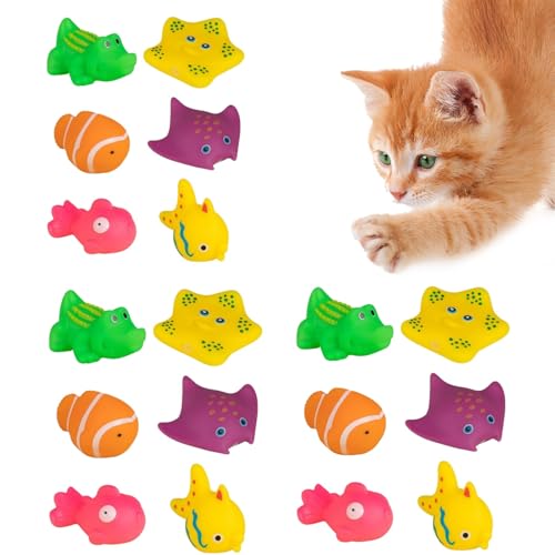 Pool Spielzeug Katzen Hunde, 18 Stück Schwimmendes Wasserspielzeug, Schwimmbad-Katzenspielzeug, Interaktiver Spaß Quietschen Fisch Spielzeug Für Baden Zum Alleine Spielen, Langeweile Vertreiben Pool Spielzeug Katzen Hunde, 18 Stück Schwimmendes Wasserspielzeug, Schwimmbad-Katzenspielzeug, Interaktiver Spaß Quietschen Fisch Spielzeug Für Baden Zum Alleine Spielen, Langeweile Vertreiben von Hiemible