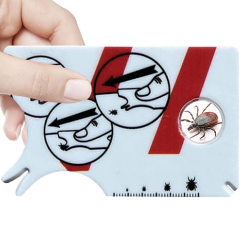 Zeckenkarte Für Menschen Mit Lupe, Zeckenentferner Zur Kinder Hunde Katzen, Sanft Und Schnelle Reinigung Von Zecken, Zeckenfänger Für Haustiere, Leicht Zu Tragen, 8,5 X 5,4 X 0,1 cm von Hiemible