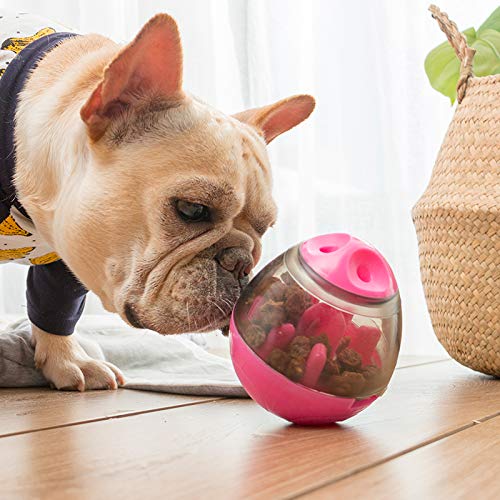 Hifrenchies Hundespielzeugball und geistige Stimulationsball, interaktives Futterei, interaktives Puzzle-Leckerli-Ball für Frenchie, Hund und Katze, langsamer Futterball (rot) von Hifrenchies