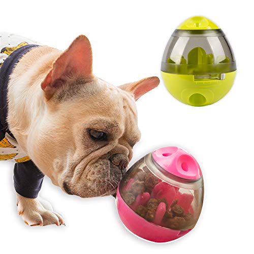 Hifrenchies Hundespielzeugball und geistige Stimulationsball, interaktives Futterei, interaktives Puzzle-Leckerli-Ball für Frenchie, Hund und Katze, langsamer Futterball (grün) von Hifrenchies