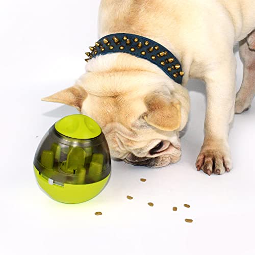 Hifrenchies Hundespielzeugball und geistige Stimulationsball, interaktives Futterei, interaktives Puzzle-Leckerli-Ball für Frenchie, Hund und Katze, langsamer Futterball (grün) von Hifrenchies