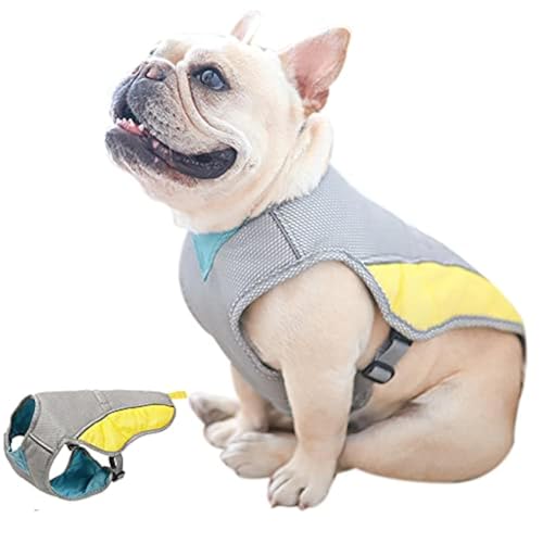 Hifrenchies Kühlgeschirr Weste für Hunde Französische Bulldogge Sommer Kühlweste Outdoor Hundejacke Sicherheit Reflektierende Weste Kühljacke Sonnenschutz Haustier Mantel Weste für Frenchie (Medium) von Hifrenchies