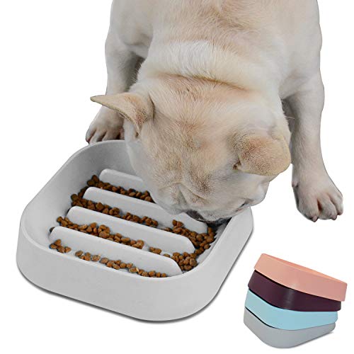 Hifrenchies Gesunde französische Bulldogge Langsam fütternde Hundenapf, Hundekatze Langsam fütternde Schüssel, Langsamer Futterautomat für Frenchie(Graue Gestreifte Schüssel) Hifrenchies Gesunde französische Bulldogge Langsam fütternde Hundenapf, Hundekatze Langsam fütternde Schüssel, Langsamer Futterautomat für Frenchie(Graue Gestreifte Schüssel) von Hifrenchies