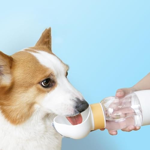 350 ml + 200 ml Dog Go Out Water Cup Portable Begleitung Cup Pet Drinking Water Drinker (Cloud White) von High-Tech Place