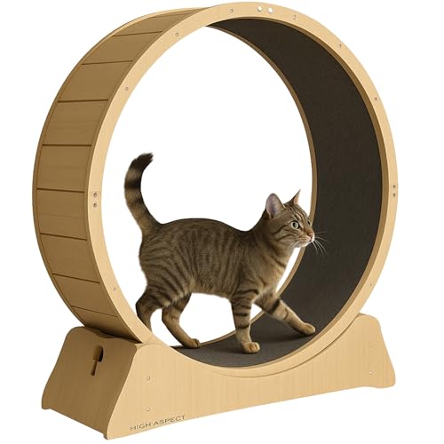 High Aspect® Holz Rennrad 107x90cm - Rennrad für Katzen - Holz - Katzenrad - Laufrad Katze - Laufrad Katze - Kratzmöbel von High aspect