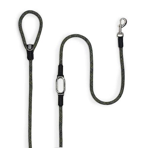 High5Dogs, ergonomische Hundeleine, 250 cm, modernes und Elegantes Design, widerstandsfähig und langlebig, leicht zu reinigen, schwarz, 7 mm, Freizeit-Clic-Modell von High5Dogs