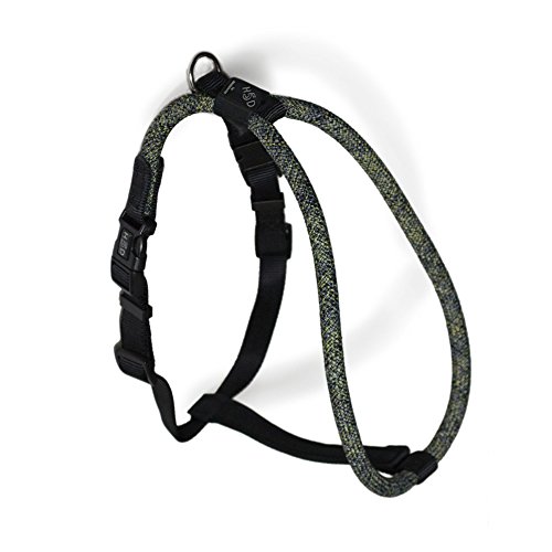 High5Dogs, Ergonomisches Geschirr für Outdoor-Aktivitäten, verstellbar von 60 bis 76 cm, gepolsterte Schultergurte, modernes Design, Schwarze Farbe, Größe M, Leisure Rope-Modell von High5Dogs