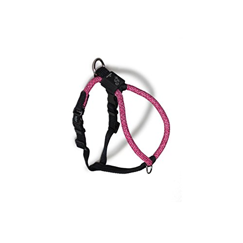 High5Dogs, ergonomisches Geschirr für kleine Hunde, verstellbar von 36 bis 43 cm, aus strapazierfähigem Material mit reflektierenden Streifen, rosa, Größe XS, Freizeit-Seilmodell von High5Dogs