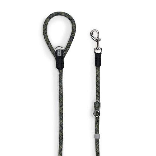 High5Dogs Leisure Leader, robuste Hundeleine, 125 cm Länge, 7 mm Breite, stilvolles schwarzes Design, bequemer Griff, ideal für Spaziergänge und Outdoor-Abenteuer von High5Dogs