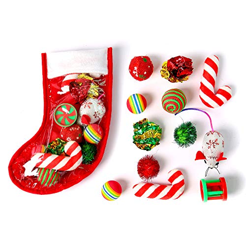 Highland Farms Select Weihnachtsstrumpf, Katzenspielzeug, gefüllt, 12 Packungen Highland Farms Select Weihnachtsstrumpf, Katzenspielzeug, gefüllt, 12 Packungen von Highland Farms Select