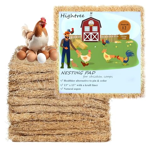 Hightree Hühnerstall Streu Aspen Bettwäsche Legehennen Nistunterlagen Legehennen Nest Box Pads Aspen Excelsior Pads 33 x 33 cm (12) von Hightree