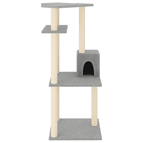 Higsose Innenbereich Aktivitätskratzbäum mit Sisal-Kratzsäulen 55x47,5x123 cm Holz&Plüsch Praktisches Katzen-Spielplatz Weicher Plüsch Tätigkeitsbereich für Haustiere für Krallenschärfen Hellgrau Higsose Innenbereich Aktivitätskratzbäum mit Sisal-Kratzsäulen 55x47,5x123 cm Holz&Plüsch Praktisches Katzen-Spielplatz Weicher Plüsch Tätigkeitsbereich für Haustiere für Krallenschärfen Hellgrau von Higsose