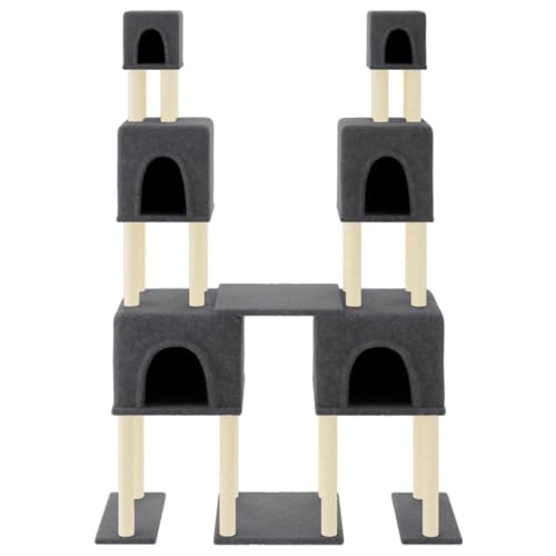 Higsose Innenbereich Aktivitätskratzbäum mit Sisal-Kratzsäulen Dunkelgrau 136x47,5x199 cm Holz&Plüsch Katzen-Spielplatz mit Plattformen Tätigkeitsbereich für Haustiere Weicher Plüsch Entspannen Higsose Innenbereich Aktivitätskratzbäum mit Sisal-Kratzsäulen Dunkelgrau 136x47,5x199 cm Holz&Plüsch Katzen-Spielplatz mit Plattformen Tätigkeitsbereich für Haustiere Weicher Plüsch Entspannen von Higsose