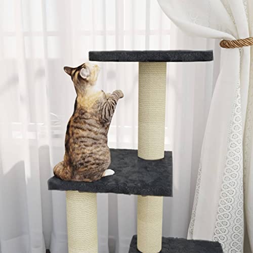 Higsose Innenbereich Aktivitätskratzbäum mit Sisal-Kratzsäulen Dunkelgrau 35x54x92 cm Holz&Plüsch Katzen-Spielplatz mit Plattformen Tätigkeitsbereich für Haustiere Kratzen Klettern Ausruhen Higsose Innenbereich Aktivitätskratzbäum mit Sisal-Kratzsäulen Dunkelgrau 35x54x92 cm Holz&Plüsch Katzen-Spielplatz mit Plattformen Tätigkeitsbereich für Haustiere Kratzen Klettern Ausruhen von Higsose